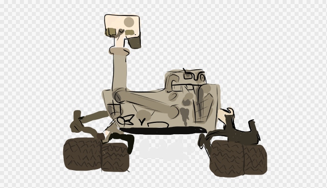 ※Aisha's robot drawing — a space exploration rover