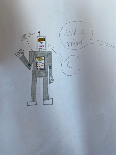 アメリカのα世代が描いたAIロボット(1) - 挨拶するロボット