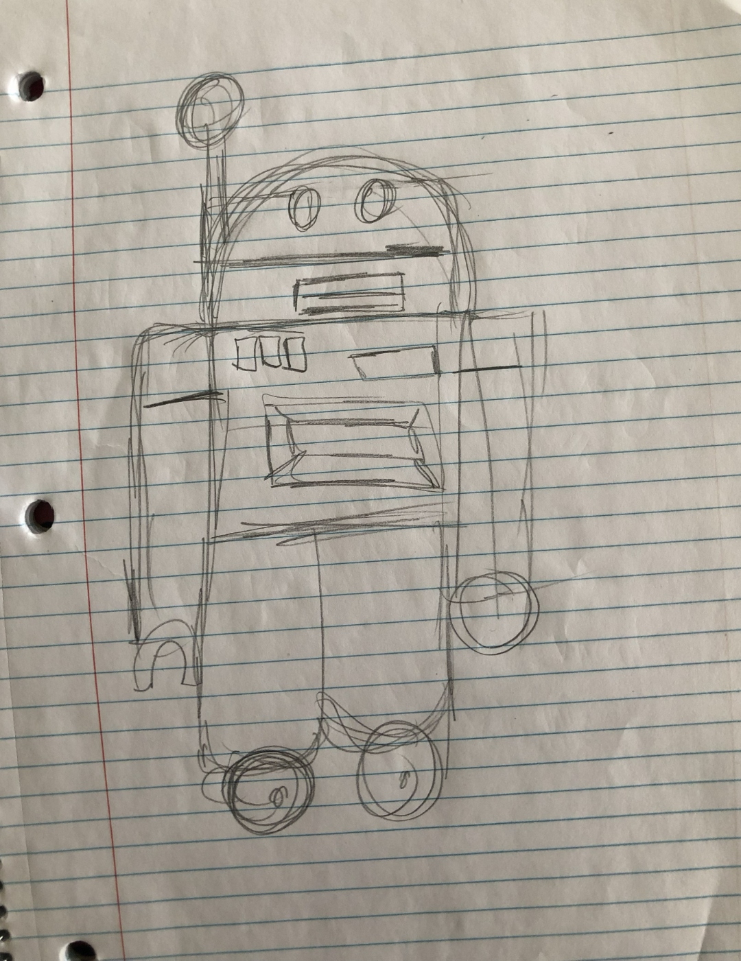 アメリカのα世代が描いたAIロボット(5) - メーター付きの車輪ロボット